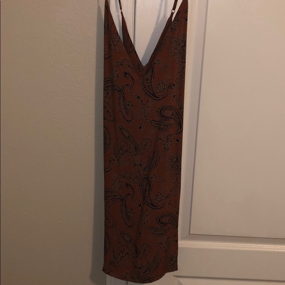 Paisley dress with tie sides and cross back
